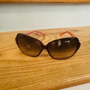 Oliver Peoples BB OTPI Sunglasses Brown on Pink with Olive Gradient Lens